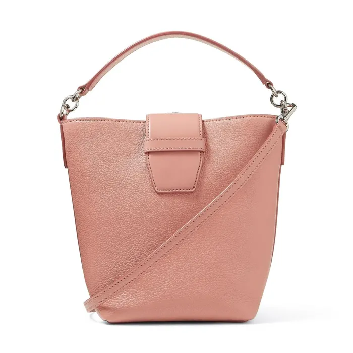Madeline Bucket Blush Goat Calf Leather Bucket Bag With Crystal Buckle Blush Women JIMMY CHOO Crossbody Bags