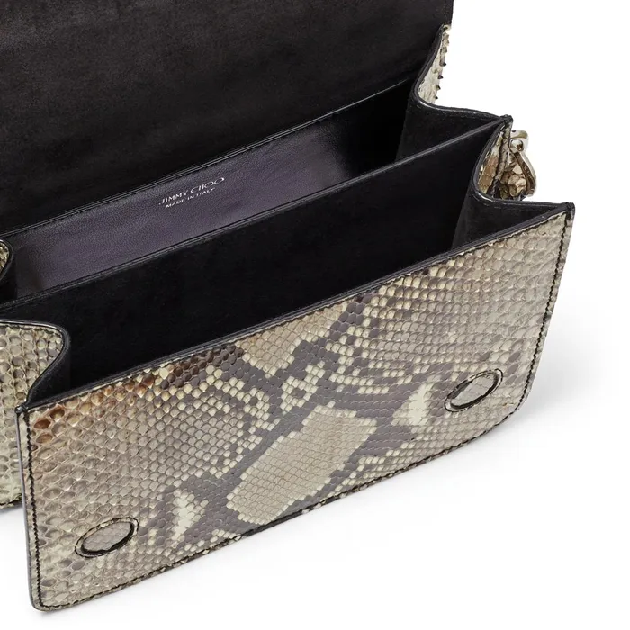 Madeline Shoulder Bag Natural Python Shoulder Bag With Crystal Buckle Natural Women JIMMY CHOO Crossbody Bags