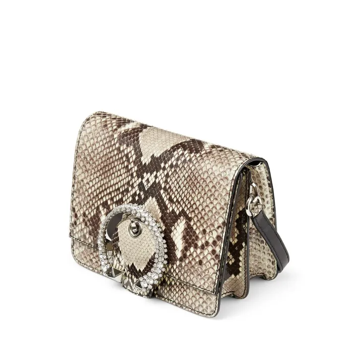 Madeline Shoulder Bag Natural Python Shoulder Bag With Crystal Buckle Natural Women JIMMY CHOO Crossbody Bags