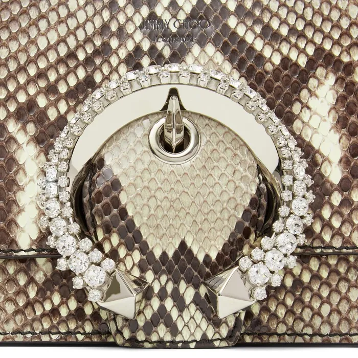 Madeline Shoulder Bag Natural Python Shoulder Bag With Crystal Buckle Natural Women JIMMY CHOO Crossbody Bags