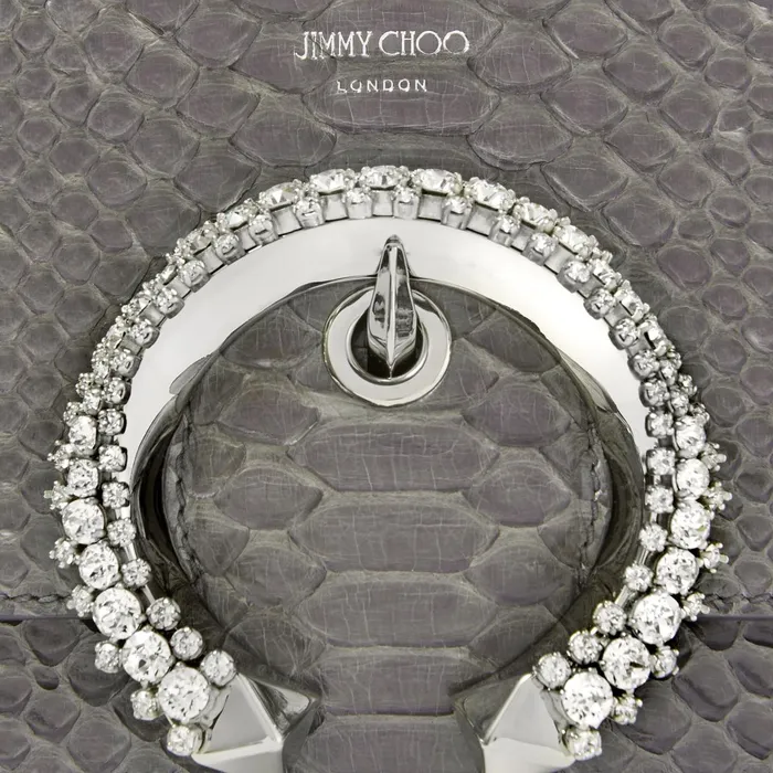 Madeline Shoulder Dusk Snakeskin Shoulder Bag With Crystal Buckle Dusk Women JIMMY CHOO Crossbody Bags