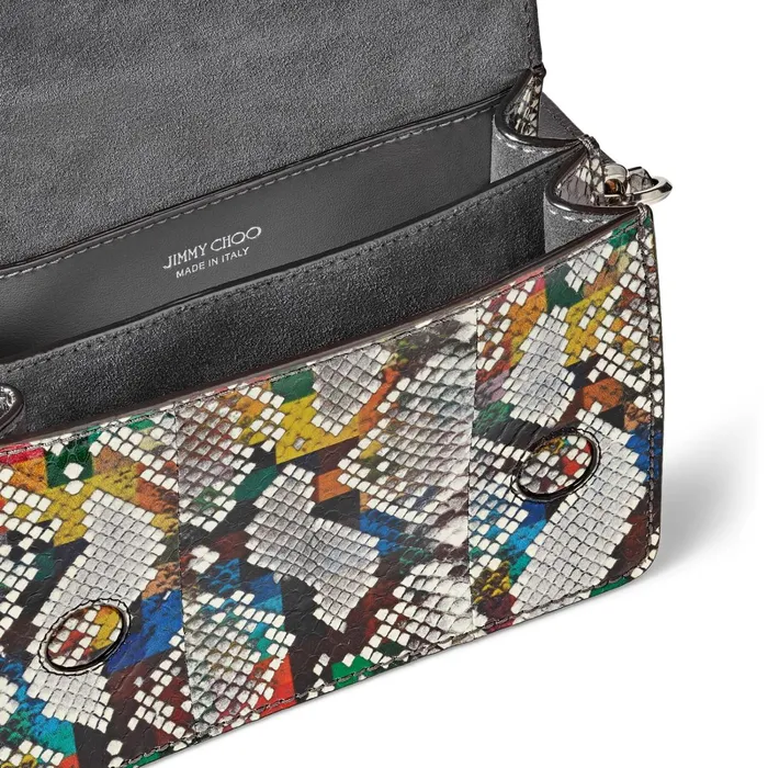 Madeline ShoulderS Multicolour Glossy Rainbow Elaphe Shoulder Bag With Metal Stone Buckle Multi Mix Women JIMMY CHOO Crossbody Bags