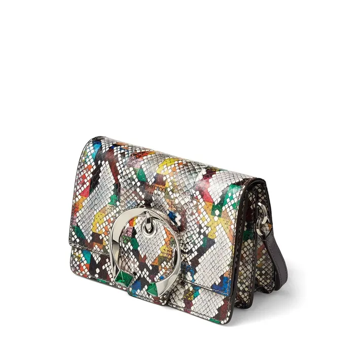 Madeline ShoulderS Multicolour Glossy Rainbow Elaphe Shoulder Bag With Metal Stone Buckle Multi Mix Women JIMMY CHOO Crossbody Bags