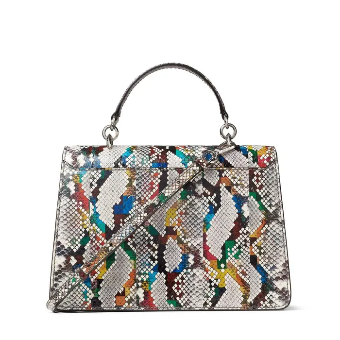 Madeline Top Handle Multicolour Glossy Rainbow Elaphe Top Handle Bag With Metal Stone Buckle Multi Mix Women JIMMY CHOO Top Handle Bags