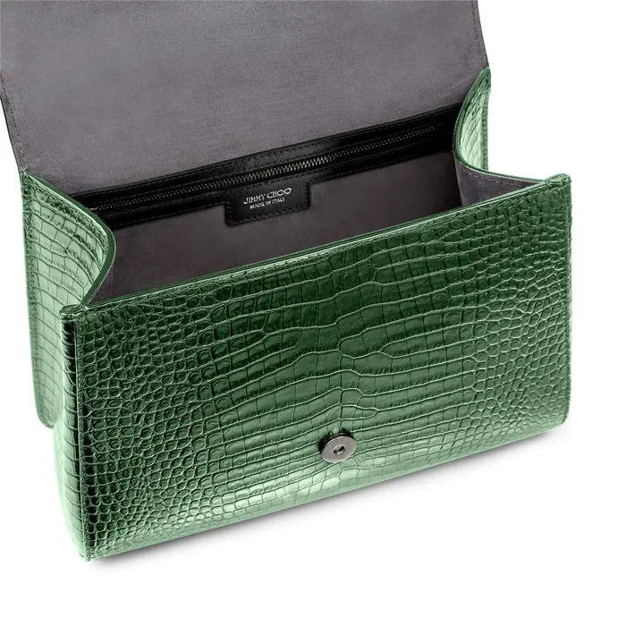 Madeline Tophandle Cactus CrocEmbossed Leather Top Handle Handbag Cactus Women JIMMY CHOO Top Handle Bags