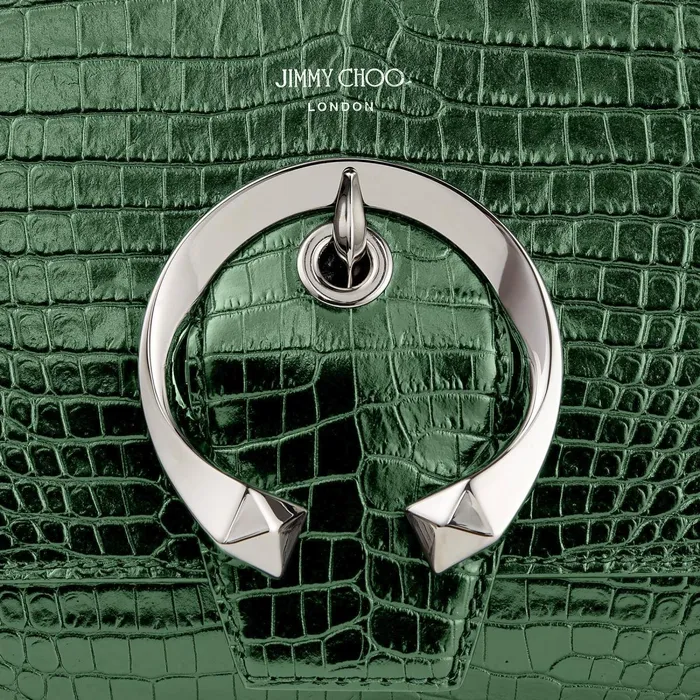 Madeline Tophandle Cactus CrocEmbossed Leather Top Handle Handbag Cactus Women JIMMY CHOO Top Handle Bags