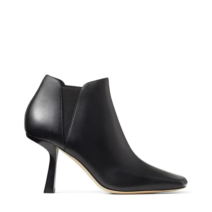 Marcelin 85 Black Shiny Soft Calf Leather Scoop Heel Ankle Boot Black Women JIMMY CHOO Boots Marcelin 85 Black Shiny Soft Calf Leather Scoop Heel Ankle Boot Black Women JIMMY CHOO Boots