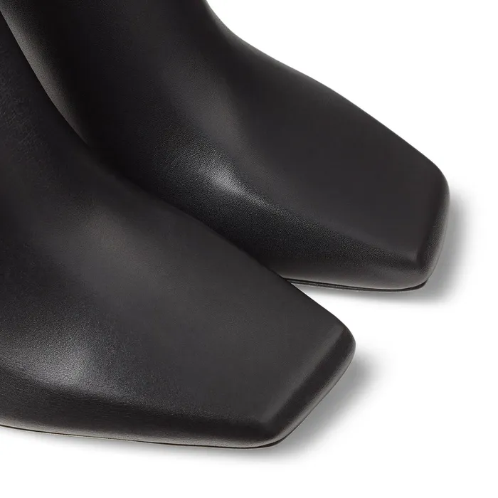 Marcelin 85 Black Shiny Soft Calf Leather Scoop Heel Ankle Boot Black Women JIMMY CHOO Boots