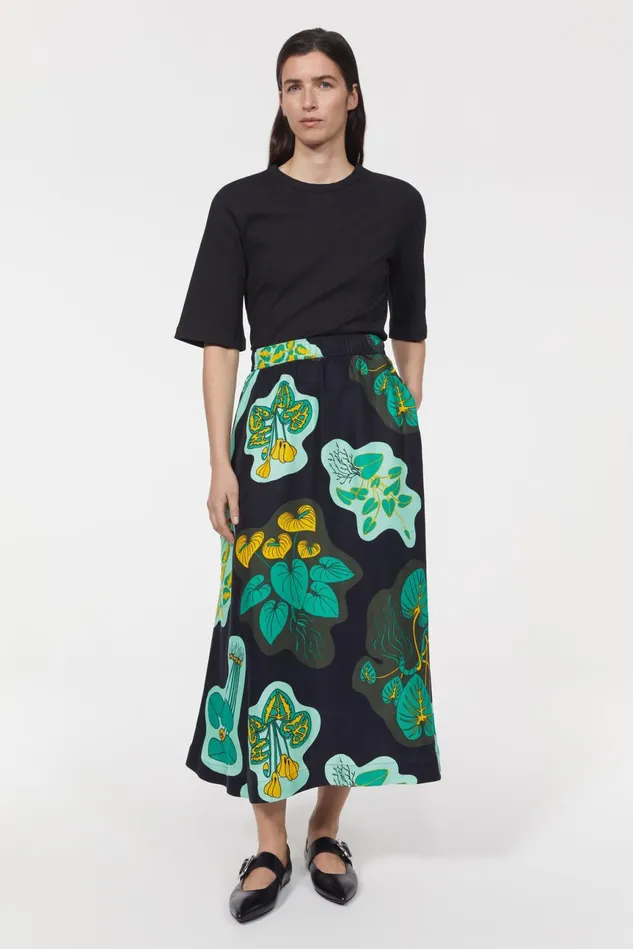 Marla Leaf Skirt Black Women Rodebjer Skirts