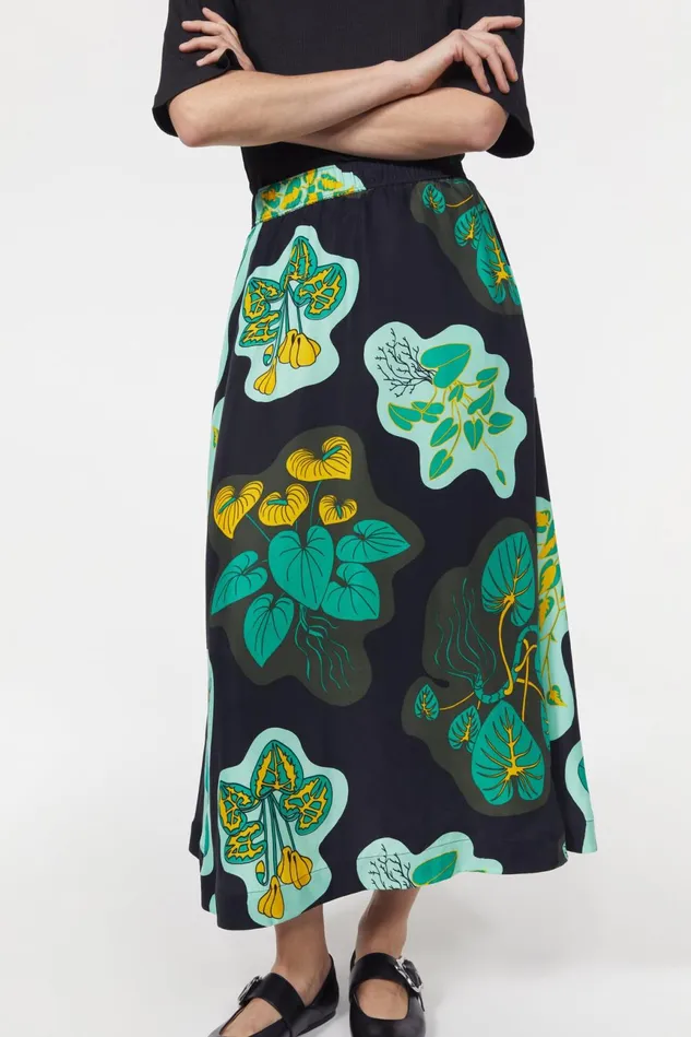 Marla Leaf Skirt Black Women Rodebjer Skirts