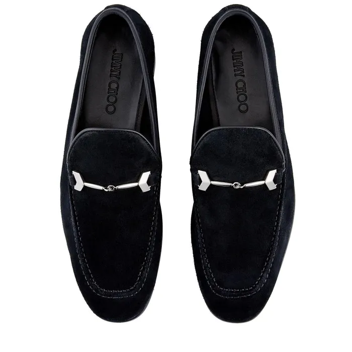 Marti Black Reverse Suede Loafers Black Men JIMMY CHOO Dress Shoes