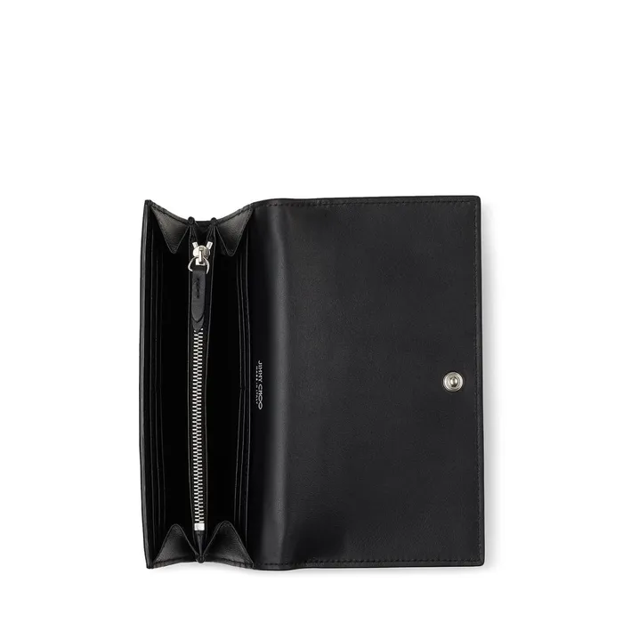 Martina Black Calf Leather Wallet With Jc Emblem And Pearls Black Women JIMMY CHOO Small Leather Goods