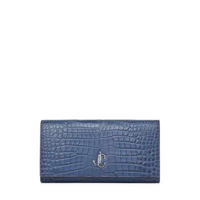 Martina Denim CrocEmbossed Leather Wallet With Jc Emblem Denim Women JIMMY CHOO Wallets Martina Denim CrocEmbossed Leather Wallet With Jc Emblem Denim Women JIMMY CHOO Wallets