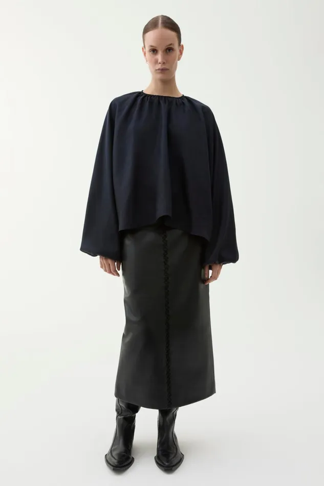 Marylin Drape Blouse Utility Blue Women Rodebjer Shirts and Blouses