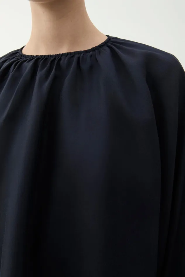 Marylin Drape Blouse Utility Blue Women Rodebjer Shirts and Blouses