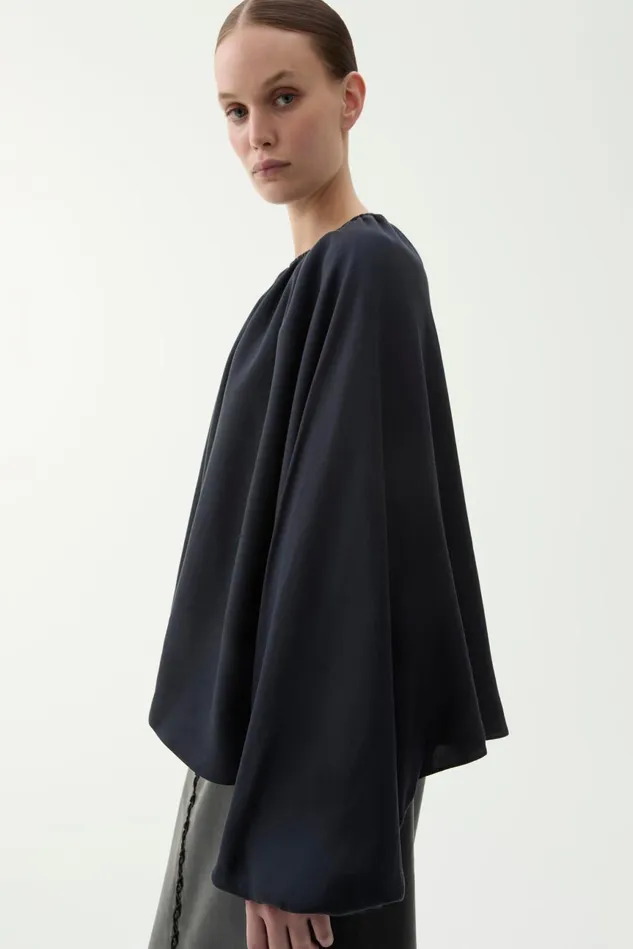 Marylin Drape Blouse Utility Blue Women Rodebjer Shirts and Blouses