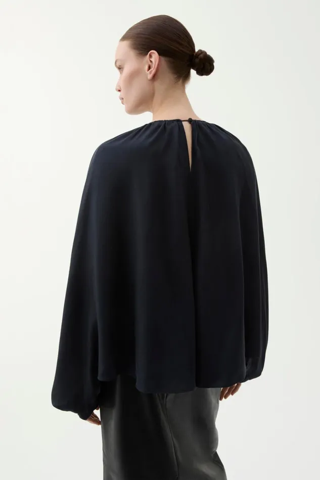 Marylin Drape Blouse Utility Blue Women Rodebjer Shirts and Blouses