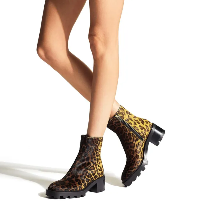 Mava 35 Natural Degrade Leopard Print Pony Ankle Boots Natural Women JIMMY CHOO Boots