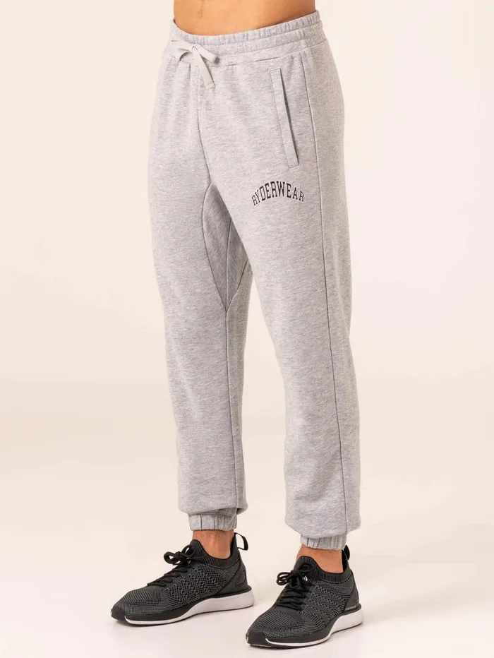 Men039s Collegiate Track Pant 8211 Grey Marl Men Ryderwear Gym Pants