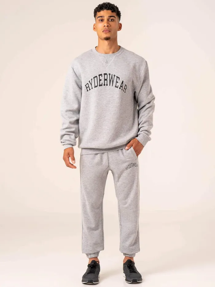 Men039s Collegiate Track Pant 8211 Grey Marl Men Ryderwear Gym Pants