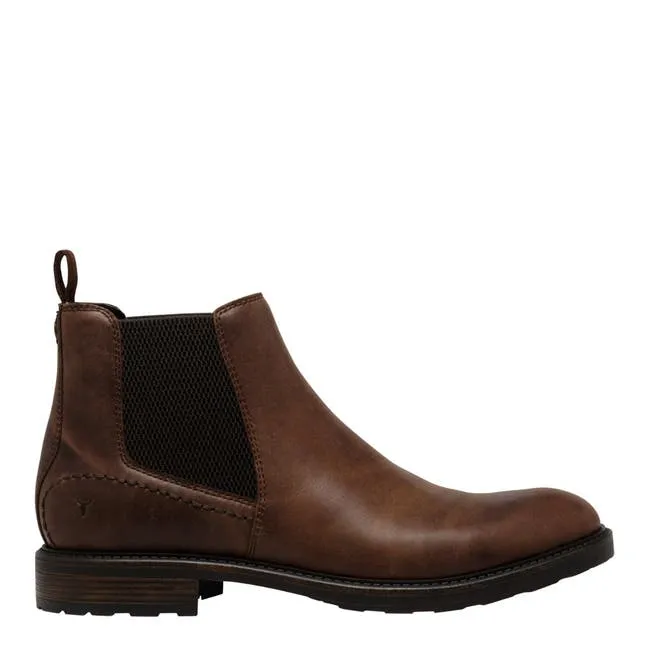 Men Arlo Dark Brown Leather Boots Windsor Smith Boots