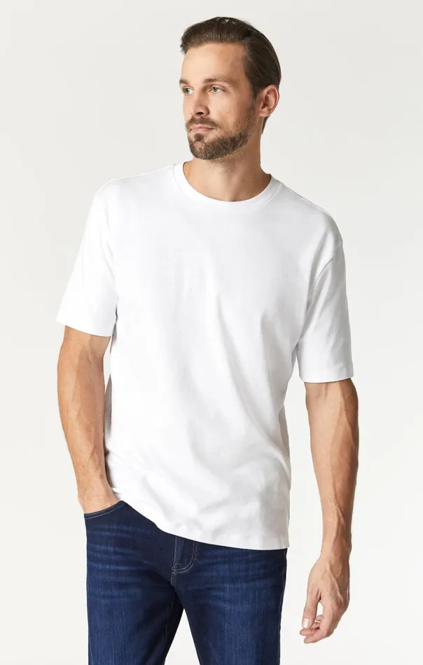 Men Basic Crew Neck TShirt In White Mavi Jeans TShirts