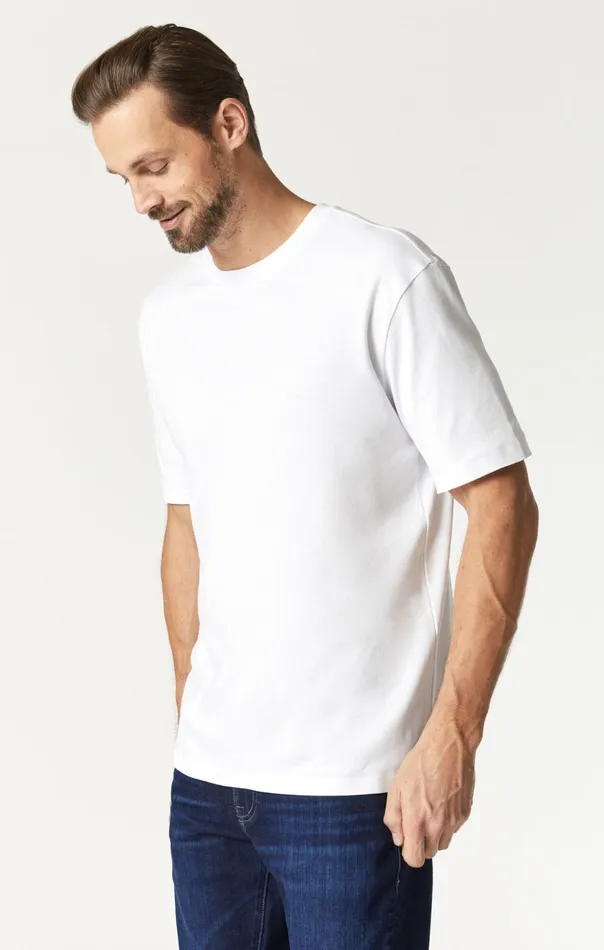 Men Basic Crew Neck TShirt In White Mavi Jeans TShirts