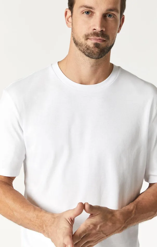 Men Basic Crew Neck TShirt In White Mavi Jeans TShirts