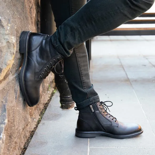 Men Beau Black Leather Boots Windsor Smith Boots