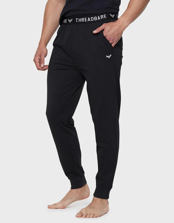 Men Black and Grey Marl Long Pyjama Bottoms 2 Pack Black and Grey Threadbare Loungewear Men Black and Grey Marl Long Pyjama Bottoms 2 Pack Black and Grey Threadbare Loungewear