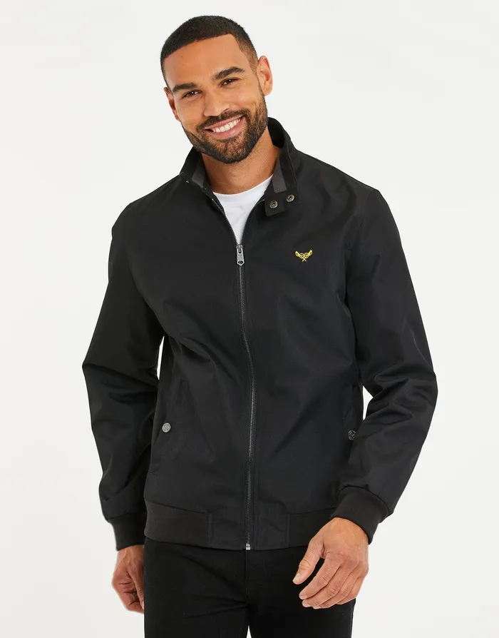 Men Black Classic Harrington Jacket Black Threadbare Jacket and Coats Men Black Classic Harrington Jacket Black Threadbare Jacket and Coats