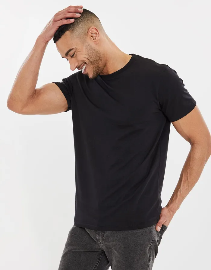 Men Black Essential Short Sleeve TShirts 3 Pack Black Threadbare TShirts Men Black Essential Short Sleeve TShirts 3 Pack Black Threadbare TShirts