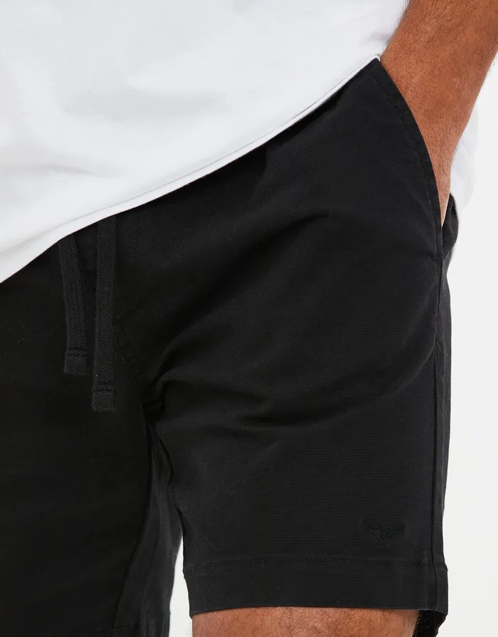 Men Black Jogger Style Chino Shorts Black Threadbare Shorts Men Black Jogger Style Chino Shorts Black Threadbare Shorts