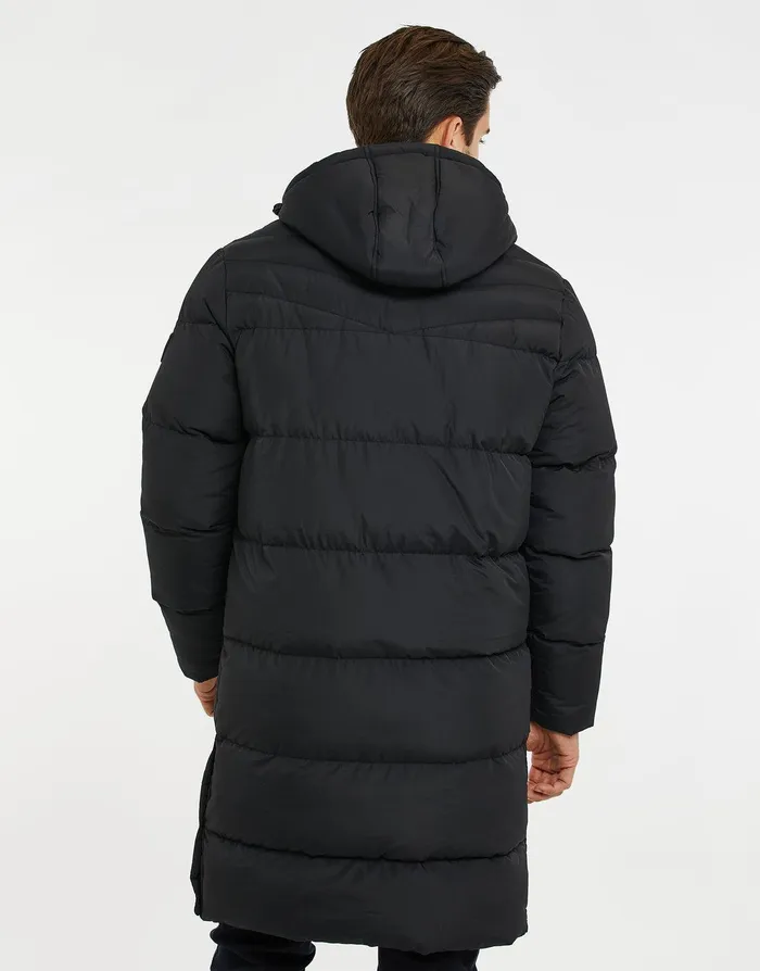 Men Black Longline Puffer Jacket Black Threadbare Jacket and Coats Men Black Longline Puffer Jacket Black Threadbare Jacket and Coats