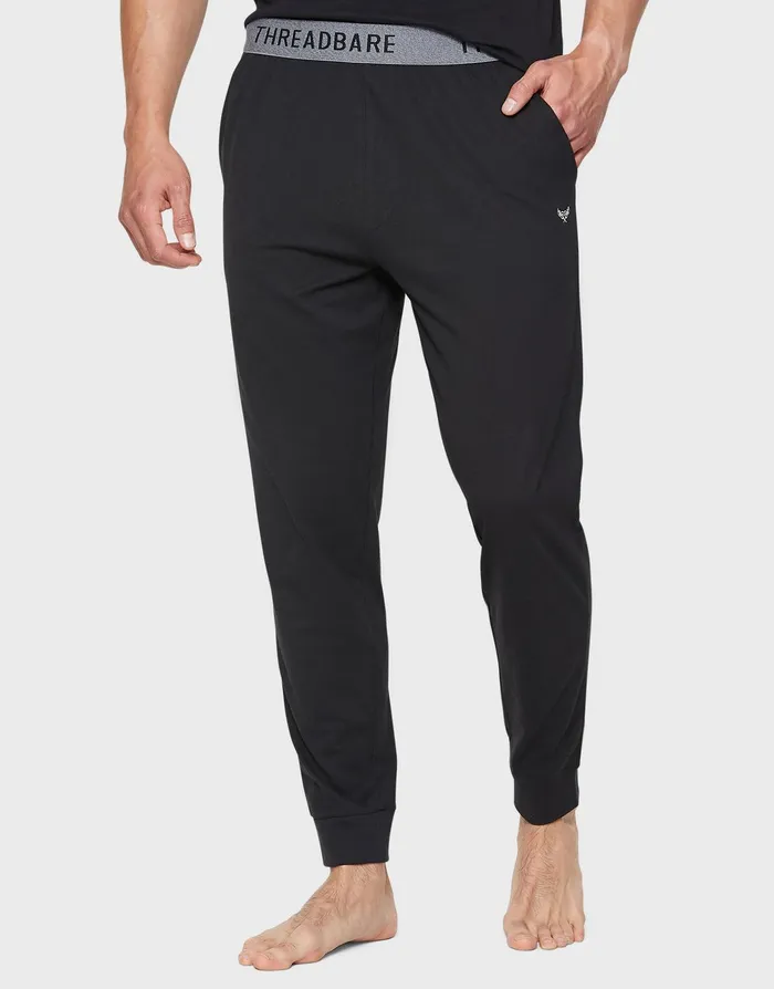 Men Black Loungewear Pants Set 2 Pack Black Threadbare Loungewear Men Black Loungewear Pants Set 2 Pack Black Threadbare Loungewear