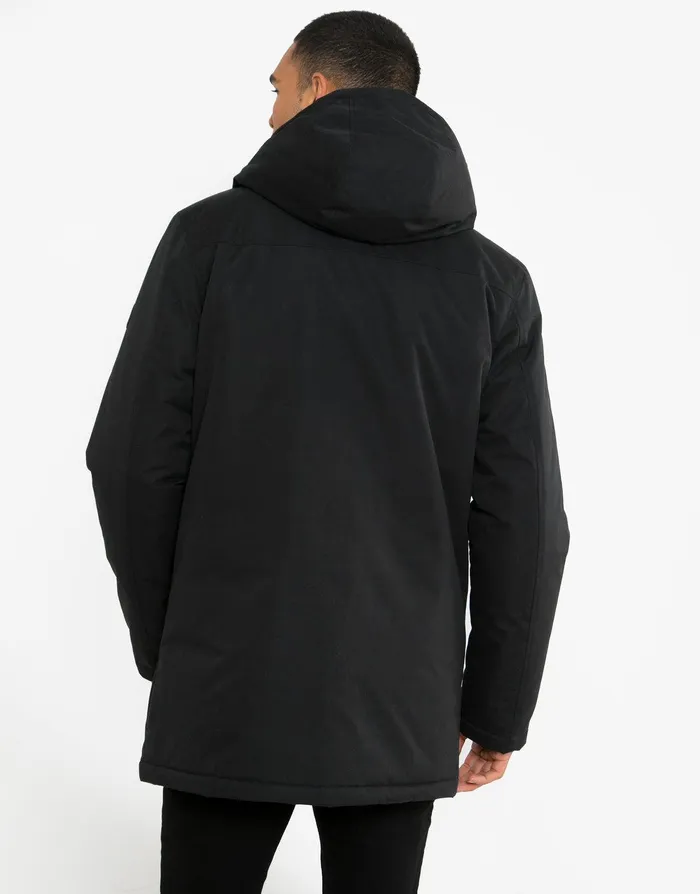 Men Black Mock Layer Mac Black Threadbare Jacket and Coats Men Black Mock Layer Mac Black Threadbare Jacket and Coats
