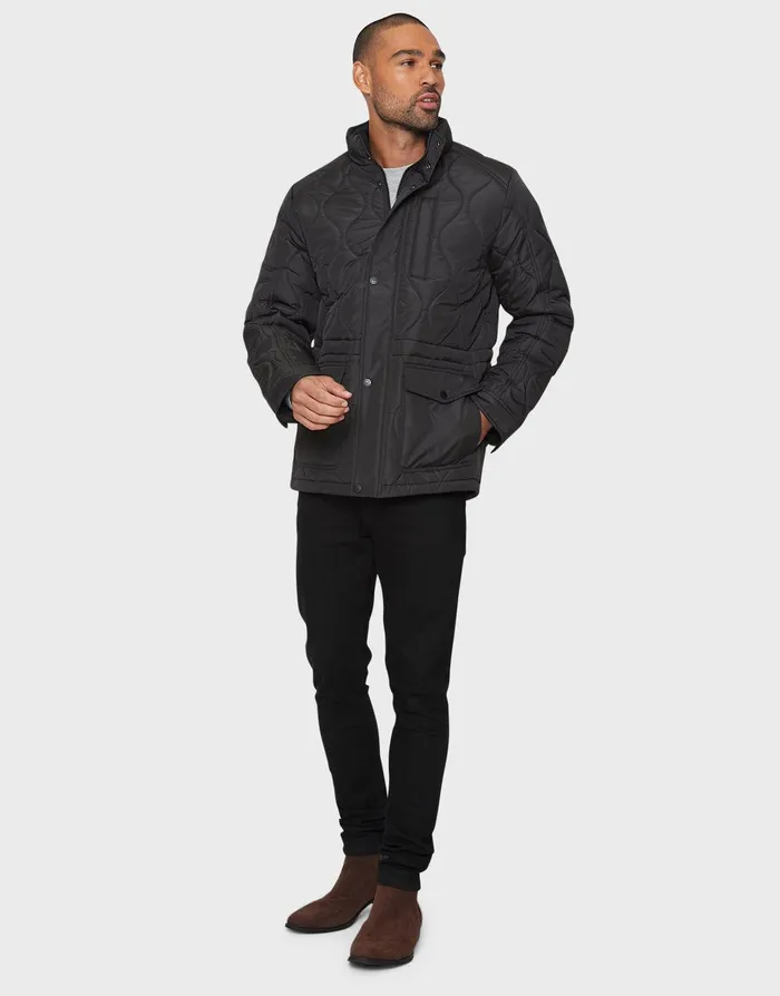 Men Black Onion Quilted Jacket Black Threadbare Jacket and Coats Men Black Onion Quilted Jacket Black Threadbare Jacket and Coats