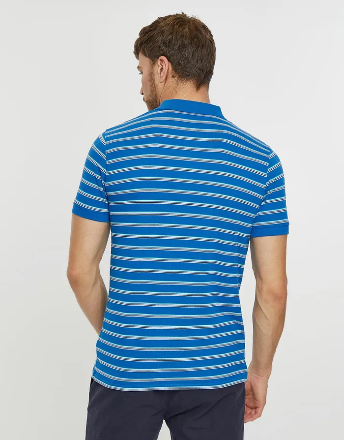Men Blue Stripe Zip Collar Polo Shirt Blue Threadbare Polo Shirts Men Blue Stripe Zip Collar Polo Shirt Blue Threadbare Polo Shirts
