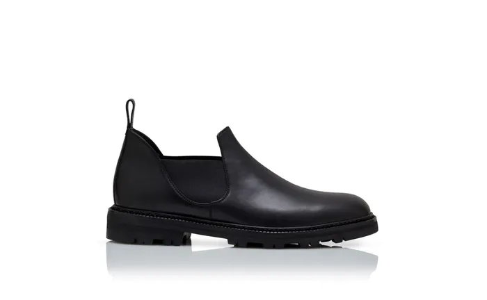 Men Boots Manolo Blahnik TARQUINIO Black Calf Leather Mid Ankle Boots Men Boots Manolo Blahnik TARQUINIO Black Calf Leather Mid Ankle Boots