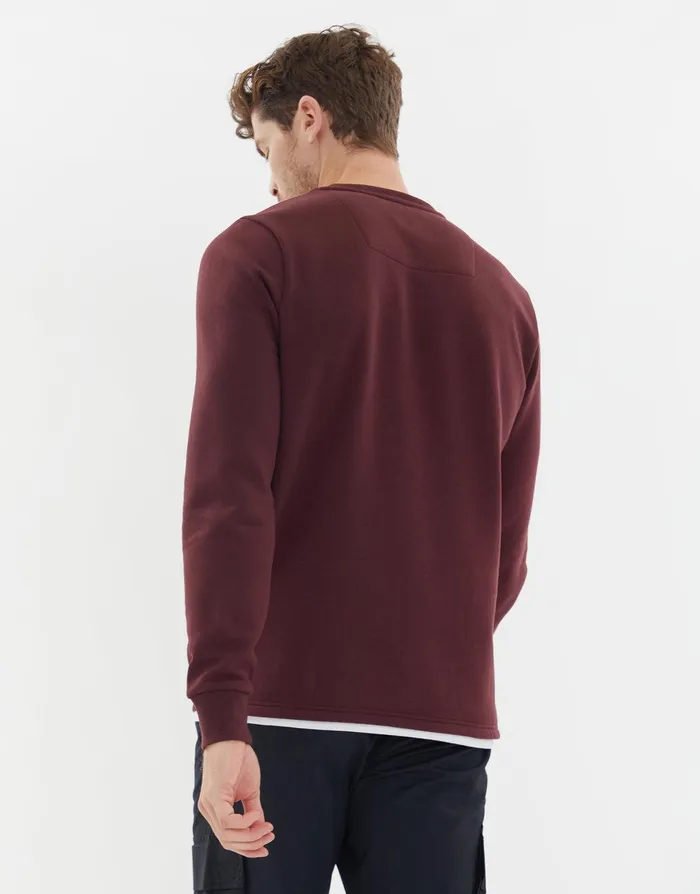 Men Burgundy Mock TShirt Sweatshirt Burgundy Threadbare Sweatshirts