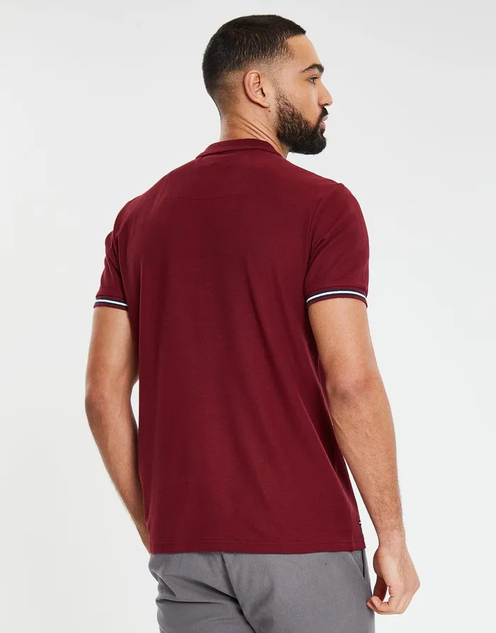 Men Burgundy Rib Collar Classic Polo Shirt Burgundy Threadbare Polo Shirts Men Burgundy Rib Collar Classic Polo Shirt Burgundy Threadbare Polo Shirts
