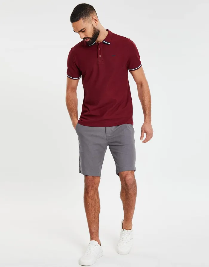 Men Burgundy Rib Collar Classic Polo Shirt Burgundy Threadbare Polo Shirts Men Burgundy Rib Collar Classic Polo Shirt Burgundy Threadbare Polo Shirts