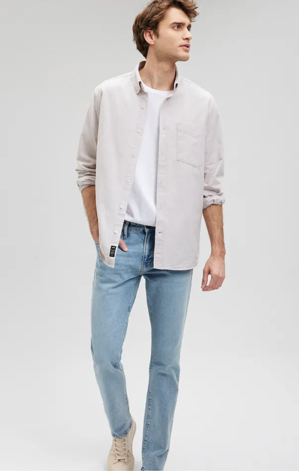 Men ButtonDown Long Sleeve Shirt In Silver Lining Mavi Jeans TShirts Men ButtonDown Long Sleeve Shirt In Silver Lining Mavi Jeans TShirts
