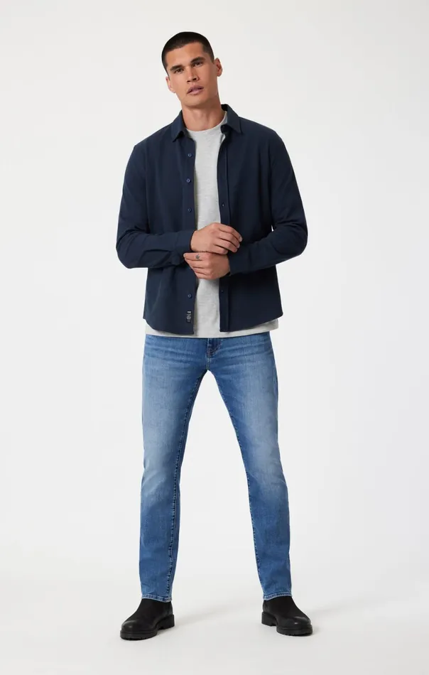 Men ButtonUp Long Sleeve Shirt In Blueberry Mavi Jeans Shirts Men ButtonUp Long Sleeve Shirt In Blueberry Mavi Jeans Shirts