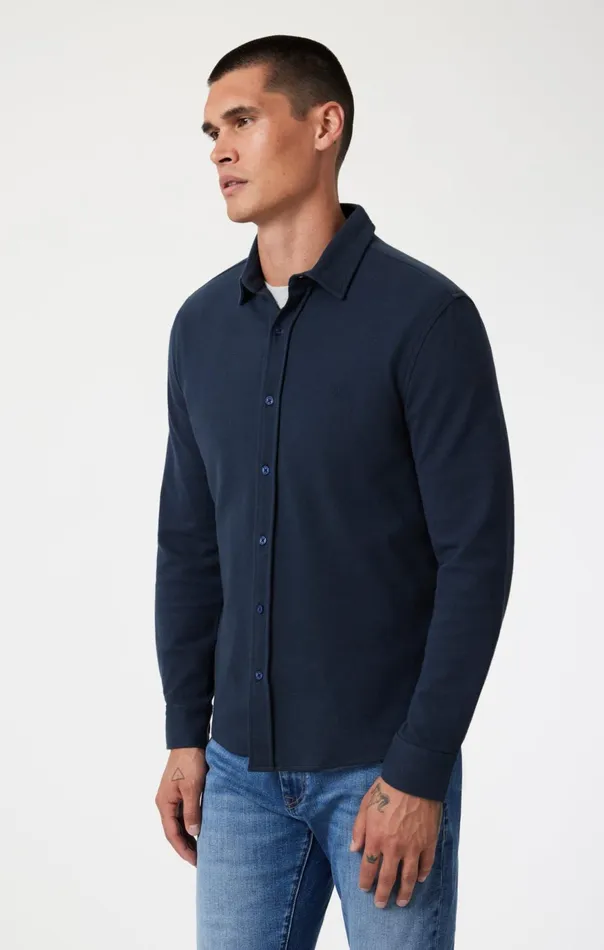 Men ButtonUp Long Sleeve Shirt In Blueberry Mavi Jeans Shirts Men ButtonUp Long Sleeve Shirt In Blueberry Mavi Jeans Shirts