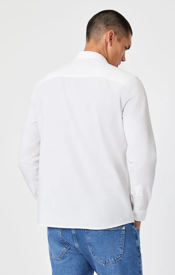 Men Button UpLong Sleeve Shirt In White Mavi Jeans TShirts Men Button UpLong Sleeve Shirt In White Mavi Jeans TShirts