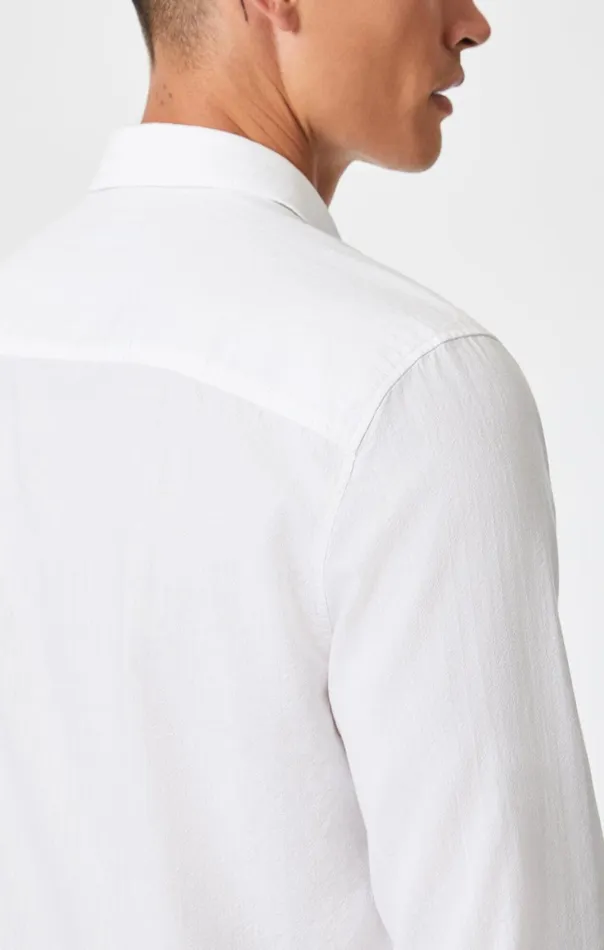 Men Button UpLong Sleeve Shirt In White Mavi Jeans TShirts Men Button UpLong Sleeve Shirt In White Mavi Jeans TShirts