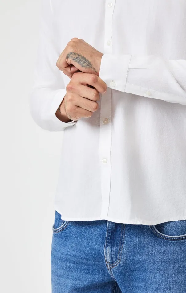 Men Button UpLong Sleeve Shirt In White Mavi Jeans TShirts Men Button UpLong Sleeve Shirt In White Mavi Jeans TShirts