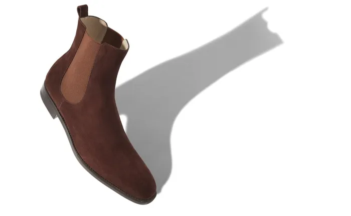 Men Casual Manolo Blahnik DELSA Russet Brown Suede Chelsea Boots Men Casual Manolo Blahnik DELSA Russet Brown Suede Chelsea Boots