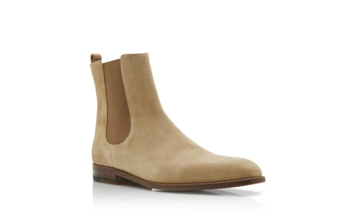 Men Casual Manolo Blahnik DELSA Sand Suede Chelsea Boots